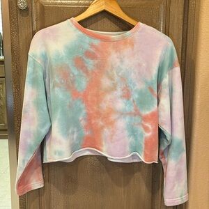 GB Girls tie dye crop sweatshirt
